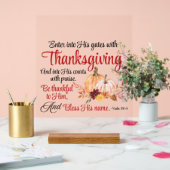 詩篇100:4感謝祭とともに彼の門に入る アクリルサイン (ウェディング)