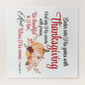 詩篇100:4感謝祭とともに彼の門に入る ジグソーパズル (横)