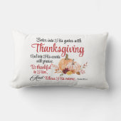 詩篇100:4感謝祭とともに彼の門に入る ランバークッション (正面)