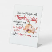 詩篇100:4感謝祭とともに彼の門に入る 台座サイン (正面)