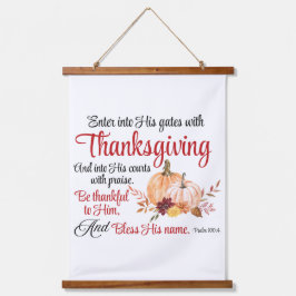 詩篇100:4感謝祭とともに彼の門に入る 吊り下げ型タペストリー