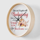 詩篇100:4感謝祭とともに彼の門に入る 壁時計 (傾斜)