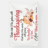 詩篇100:4感謝祭とともに彼の門に入る 横断幕 (縦)