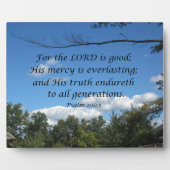 詩篇100:5主は良い、彼の慈悲は….. フォトプラーク (正面)