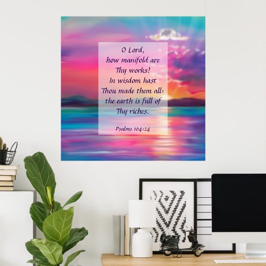 詩篇104:24 ポスター (ホームオフィス)