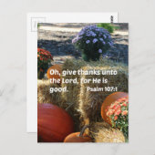 詩篇107:1ああ与えお感謝してい主に… ポストカード (正面/裏面)