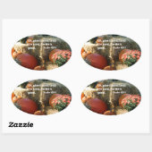 詩篇107:1ああ与えお感謝してい主に… 楕円形シール (シート)