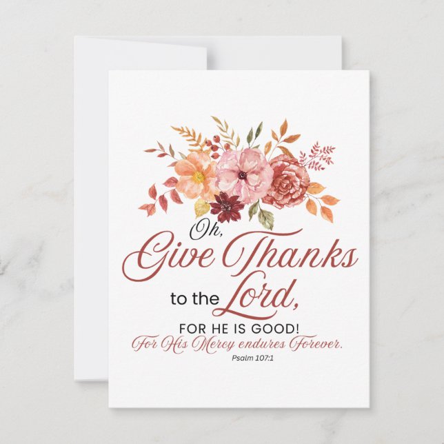 詩篇107:1ああ与えお感謝してい主フローラ秋へ (正面)