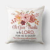 詩篇107:1ああ与えお感謝してい主フローラ秋へ クッション (正面)