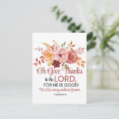 詩篇107:1ああ与えお感謝してい主フローラ秋へ ポストカード (スタンド正面)