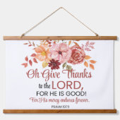 詩篇107:1ああ与えお感謝してい主フローラ秋へ 吊り下げ型タペストリー (正面)