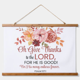 詩篇107:1ああ与えお感謝してい主フローラ秋へ 吊り下げ型タペストリー