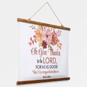 詩篇107:1ああ与えお感謝してい主フローラ秋へ 吊り下げ型タペストリー (傾斜あり)