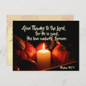 詩篇107:1与え主に対して感謝祭 シーズンポストカード (正面/裏面)