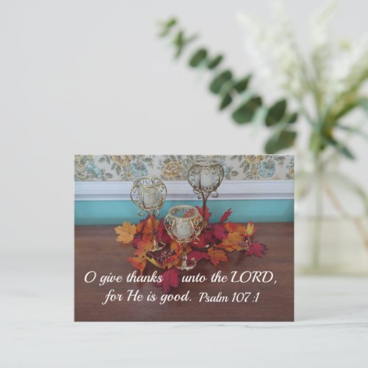 詩篇107:1 主に感謝せよ、主は良くて ポストカード (スタンド正面)