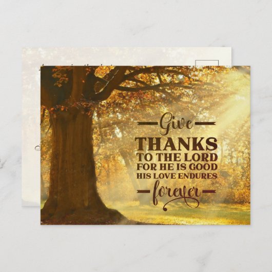 詩篇107:1 主に感謝せよ 感謝祭 ポストカード (正面/裏面)