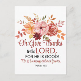 詩篇107:1 主に感謝せよ 花の秋 ポストカード