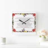 詩篇11節、主は正義を愛し、 スクエア壁時計 (ホーム)