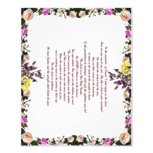 詩篇11節、鳥のように山へ飛び、 フォトプリント (正面)