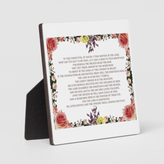 詩篇11聖なる書物、 経典アート – 主への信頼 フォトプラーク (正面)