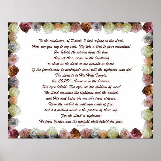 詩篇11聖なる書物、 経典アート – 主への信頼 ポスター (正面)