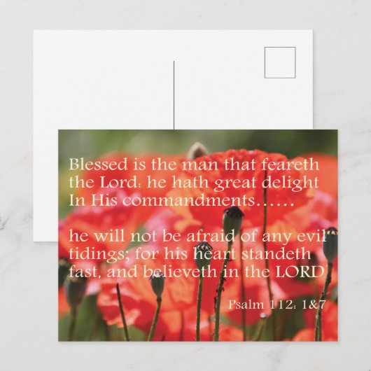 詩篇112賛美 -男は….. ポストカード (正面/裏面)