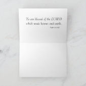 詩篇115:15の青い花のグリーティングカード カード (内部)