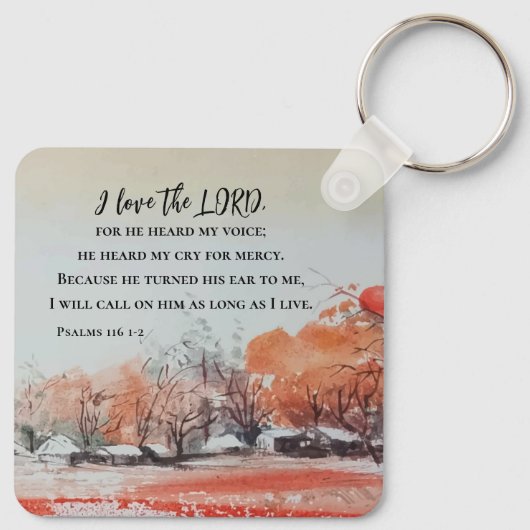 詩篇116 1-2私は主の聖書の聖句を愛している キーホルダー (裏面)