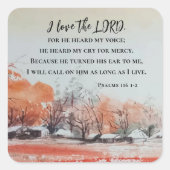 詩篇116 1-2私は主の聖書の聖句を愛している スクエアシール (正面)