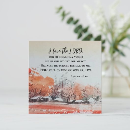 詩篇116 1-2私は主バイブルのフラットカードを愛する (スタンド正面)