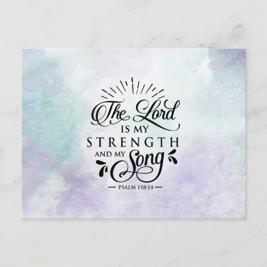 詩篇118:14主は私の力と私の歌 ポストカード (正面)