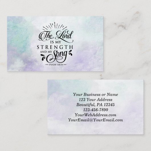 詩篇118:14主は私の力と私の歌 名刺 (正面/裏面)