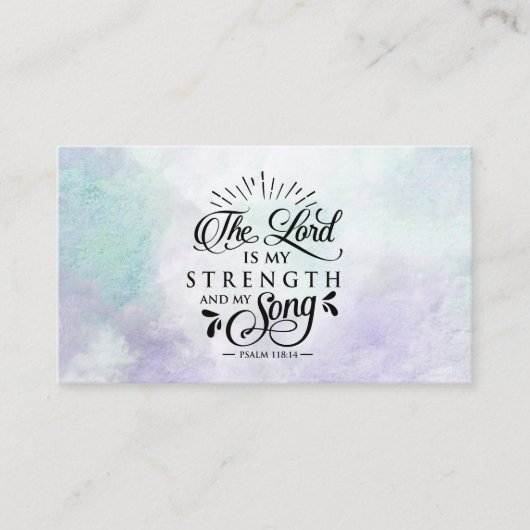 詩篇118:14主は私の力と私の歌 名刺 (正面)