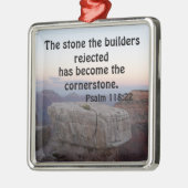 詩篇118:22建設者が拒否した石は メタルオーナメント (左)