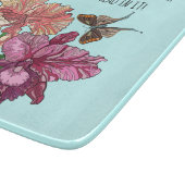 詩篇118:24から詩を持つ虹彩と蝶 カッティングボード (角)