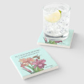 詩篇118:24から詩を持つ虹彩と蝶 ストーンコースター (横)