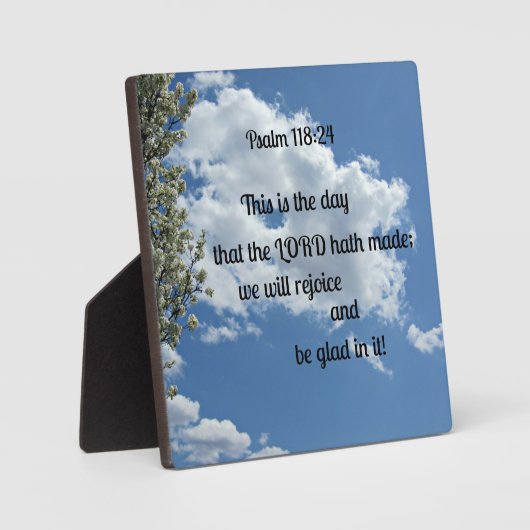 詩篇118:24この日は主が死ぬ日である フォトプラーク (正面)