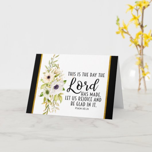 詩篇118:24この日は主の成した日である カード (黄色い花)