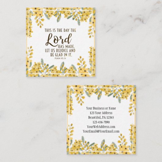 詩篇118:24この日は主の成した日である スクエア名刺 (正面/裏面)