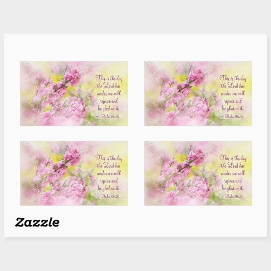 詩篇118:24この日は主の成した日である 長方形シール (シート)