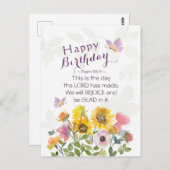 詩篇118:24この日誕生日の花 ポストカード (正面/裏面)