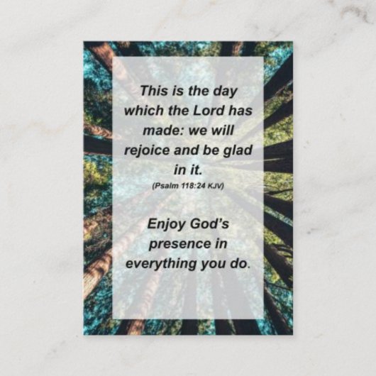 詩篇118:24主が持つ日である エンクロージャーカード (正面)
