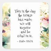 詩篇118:24主が聖書をつくった日 スクエアシール (正面)