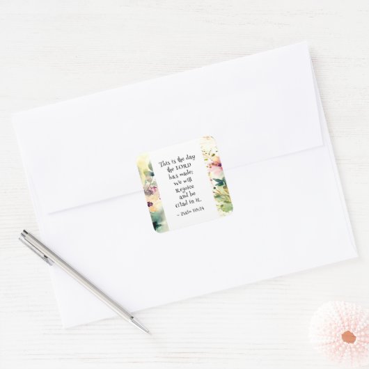 詩篇118:24主が聖書をつくった日 スクエアシール (封筒)