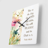 詩篇118:24主が聖書をつくった日 スクエア壁時計 (傾斜)