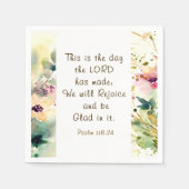 詩篇118:24主が聖書をつくった日 スタンダードカクテルナプキン (正面)