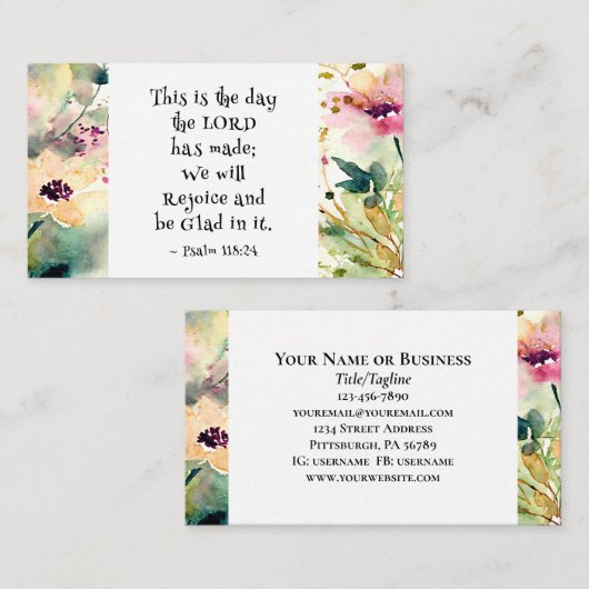 詩篇118:24主が聖書をつくった日 名刺 (正面/裏面)