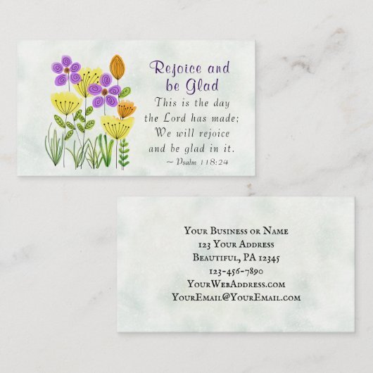 詩篇118:24今日はフローラ感動的 名刺 (正面/裏面)
