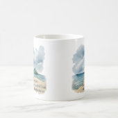 詩篇118:24 喜びの日 曇ったビーチの風景 コーヒーマグカップ (中央)