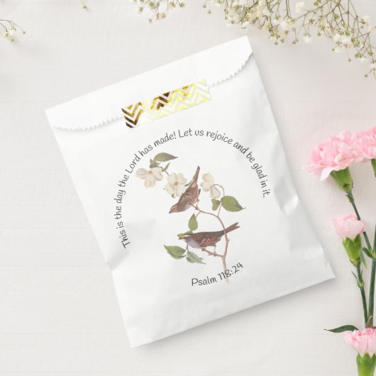 詩篇118:24　聖書の箇所とスズメのペア フェイバーバッグ (封をした状態)